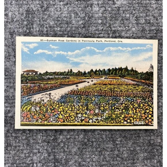 Vintage Oregon Postcard Lot Of 6 Mt Hood Sunken Rose Garden Columbia River Falls - Picture 2 of 16